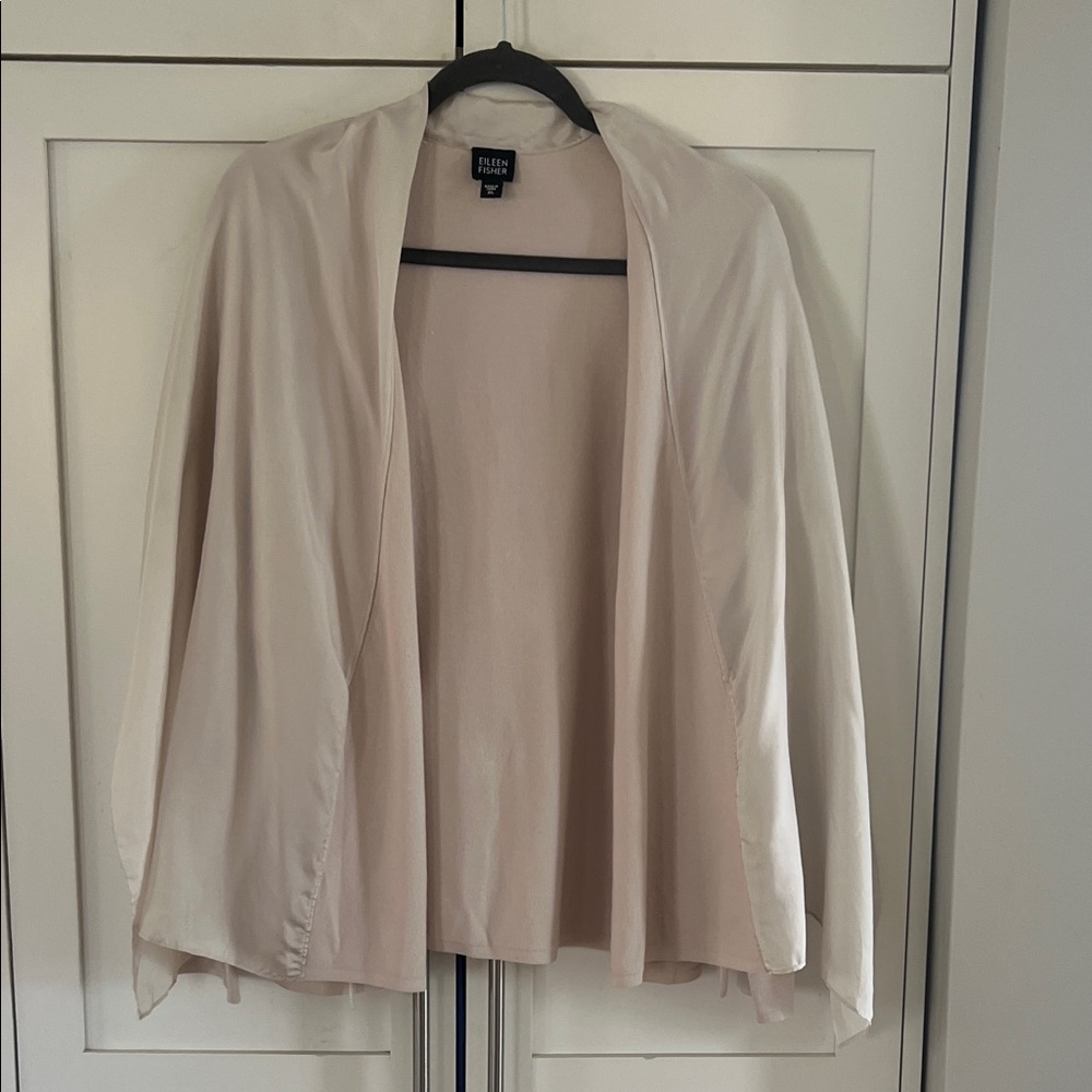 Eileen Fisher Pale Blush Open-Front Cardigan